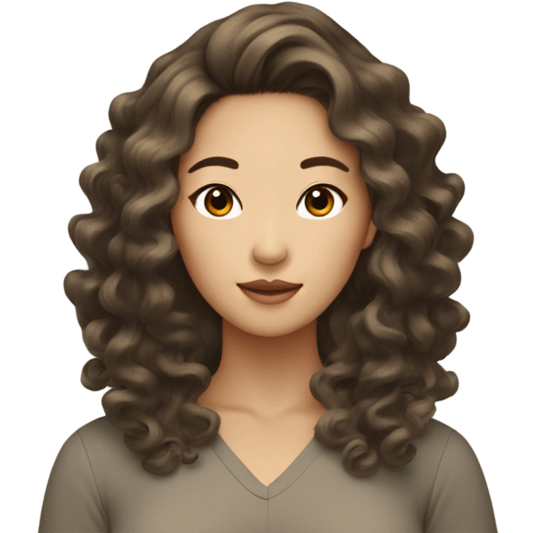 Tan Korean woma with loose curls emoji