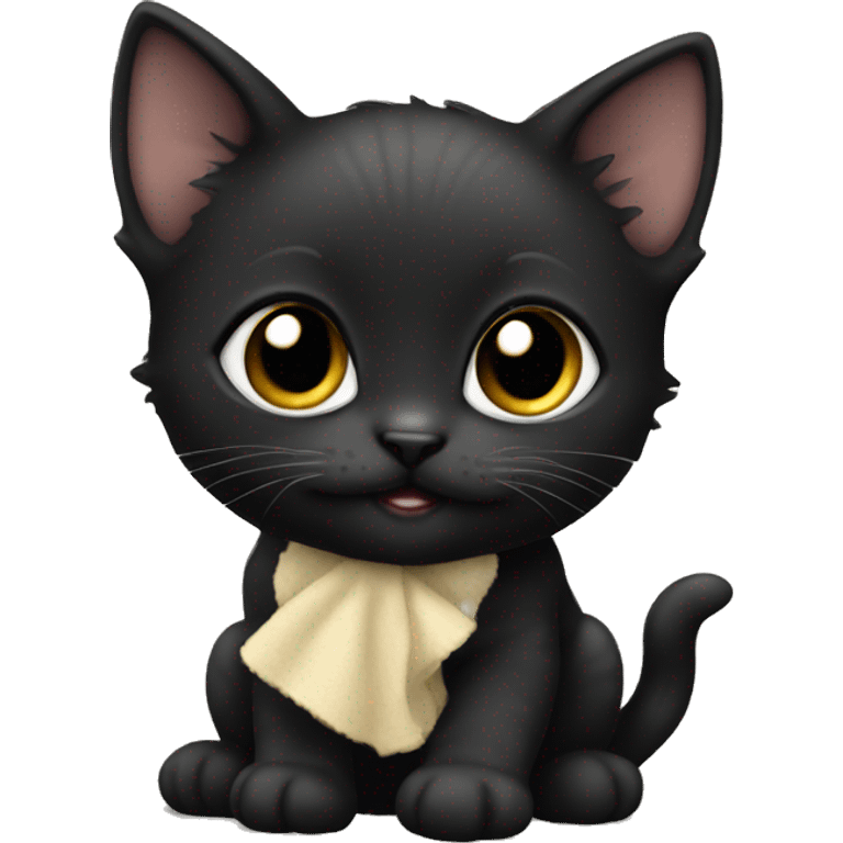 Baby black kitten emoji