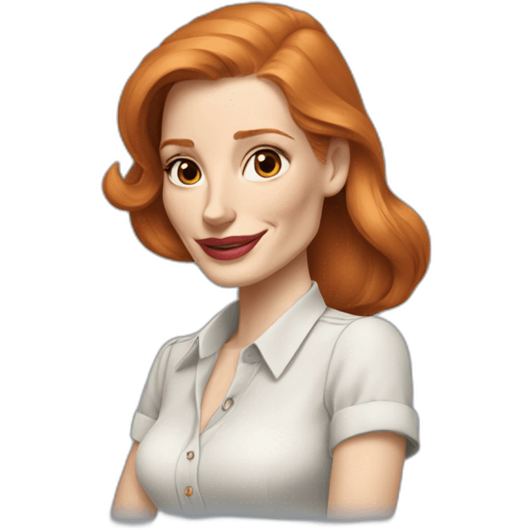 jessica-chastain cartoon wearing shirt emoji