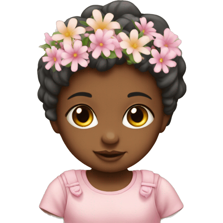 baby girl with flowers emoji