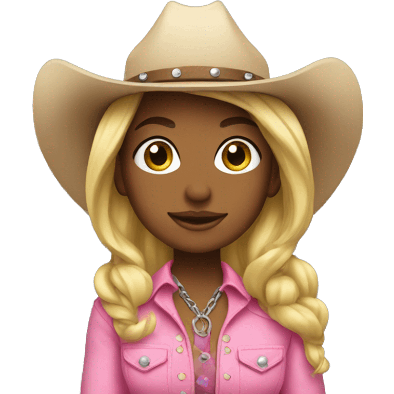 blonde cowgirl pink outfit emoji