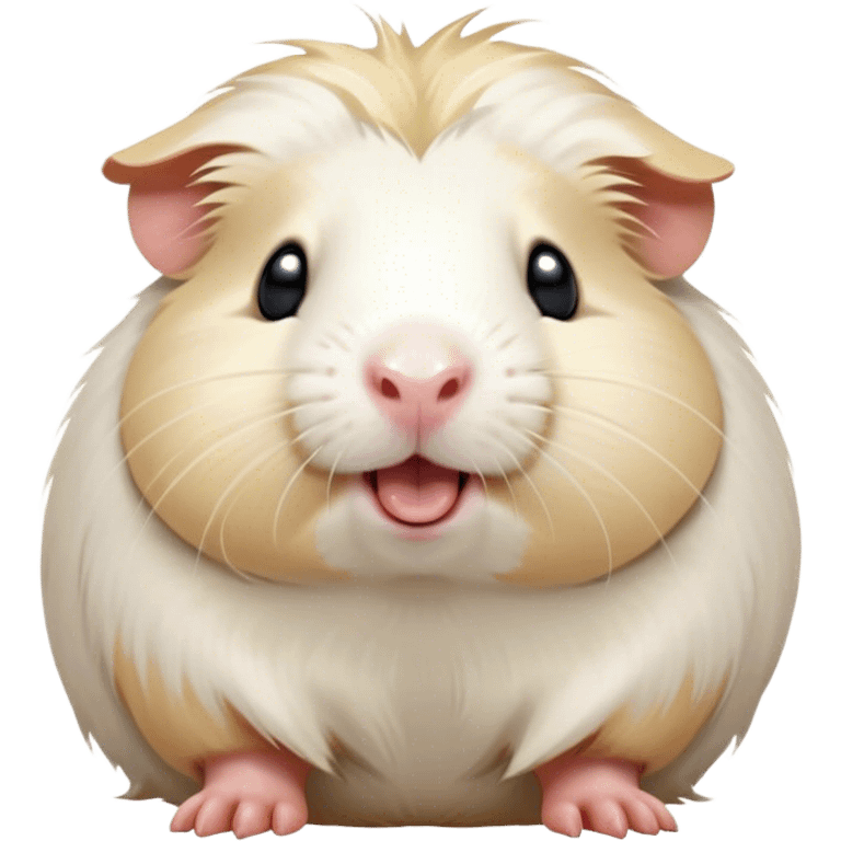 Cinematic Cute Yawning White Guinea Pig Portrait Emoji, Head tilted slightly with a dramatic, wide-open yawn, revealing a soft, downy white coat with tiny drooping ears, round dark eyes barely open in drowsy contentment, Simplified yet irresistibly adorable features, highly detailed, glowing with a soft, cozy glow, high shine, relaxed yet expressive, stylized with a touch of whimsy, bright and endearing, soft glowing outline, capturing the essence of a sleepy yet affectionate guinea pig, so drowsy it feels like it could stretch right out of the screen and curl up for a nap! emoji