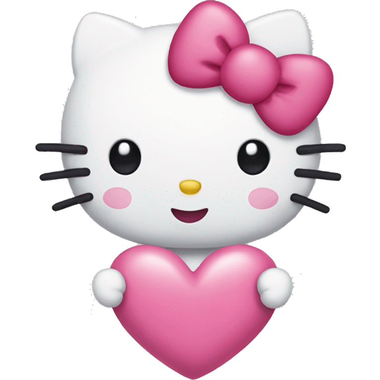 hello kitty with heart emoji