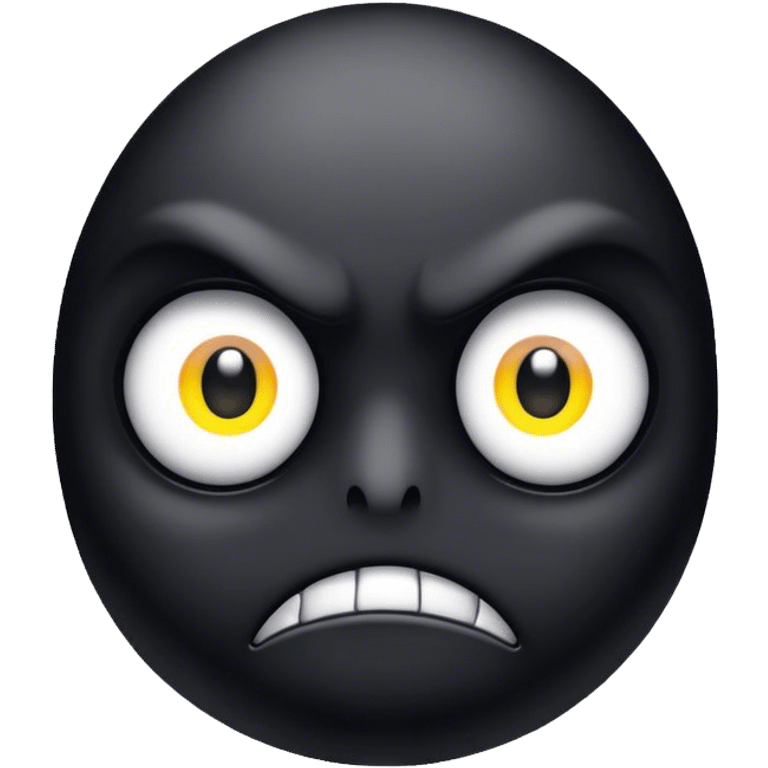 a scary white-eyed black shadow emoji