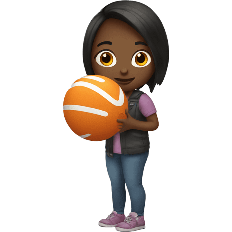 Girl holding buzzball emoji