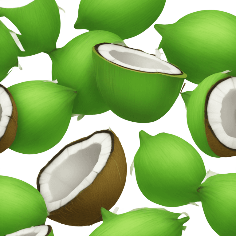   Whole green coconut drinkable with tube emoji