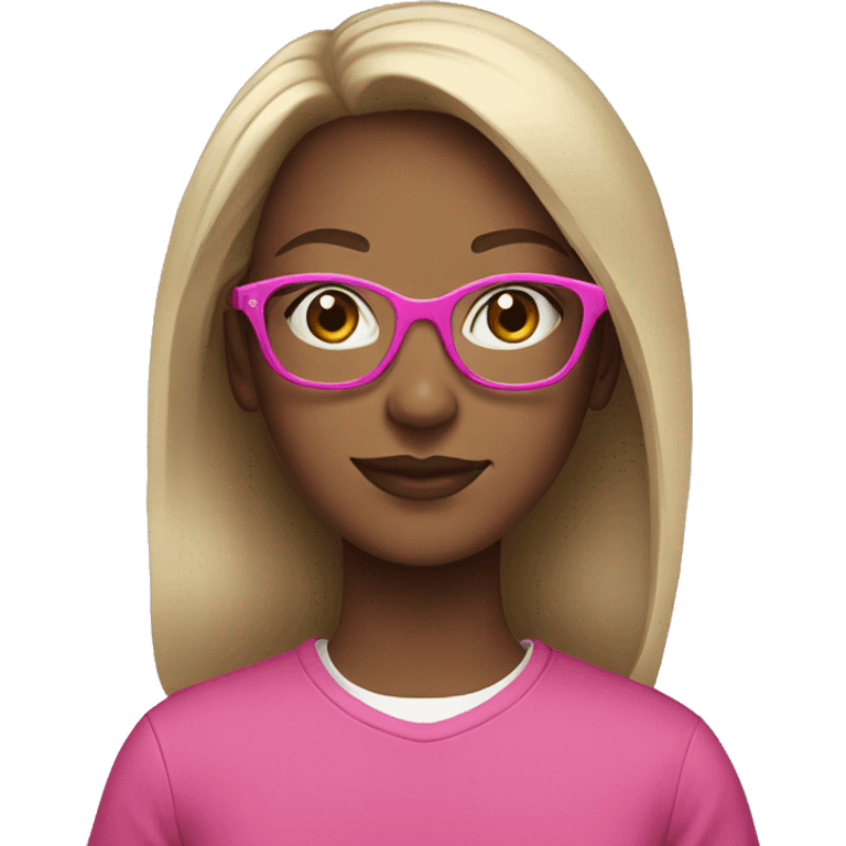 A teen girl wearing pink glasses  emoji