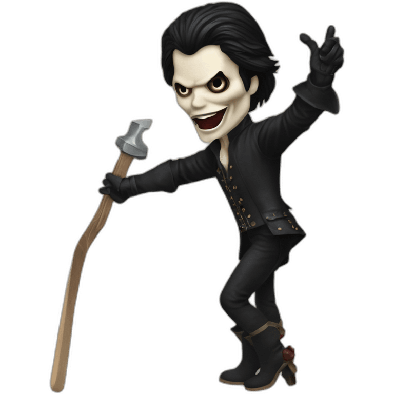 Van helsing killing vampire Michael Jackson with a wooden stake emoji