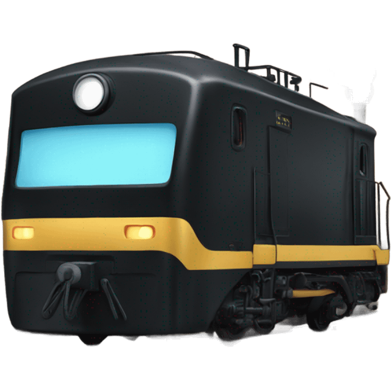 A electric locomotive (With little shiny black Kirby eyes) emoji