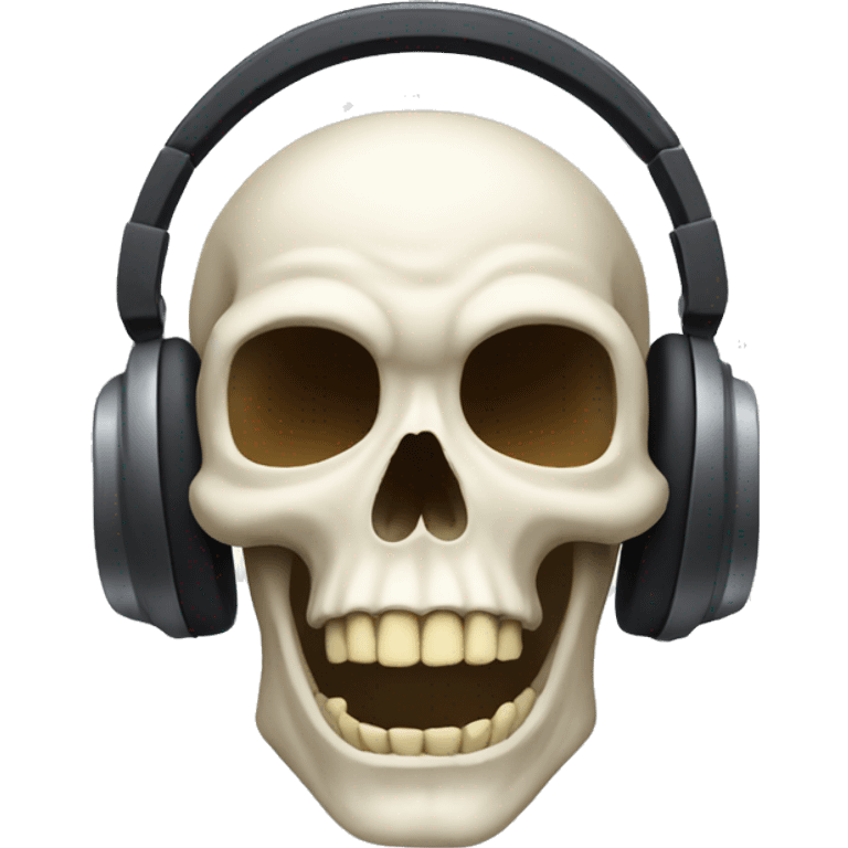 a skull with a headset emoji