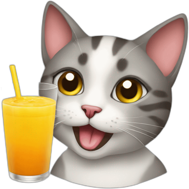 cat with juice nips emoji