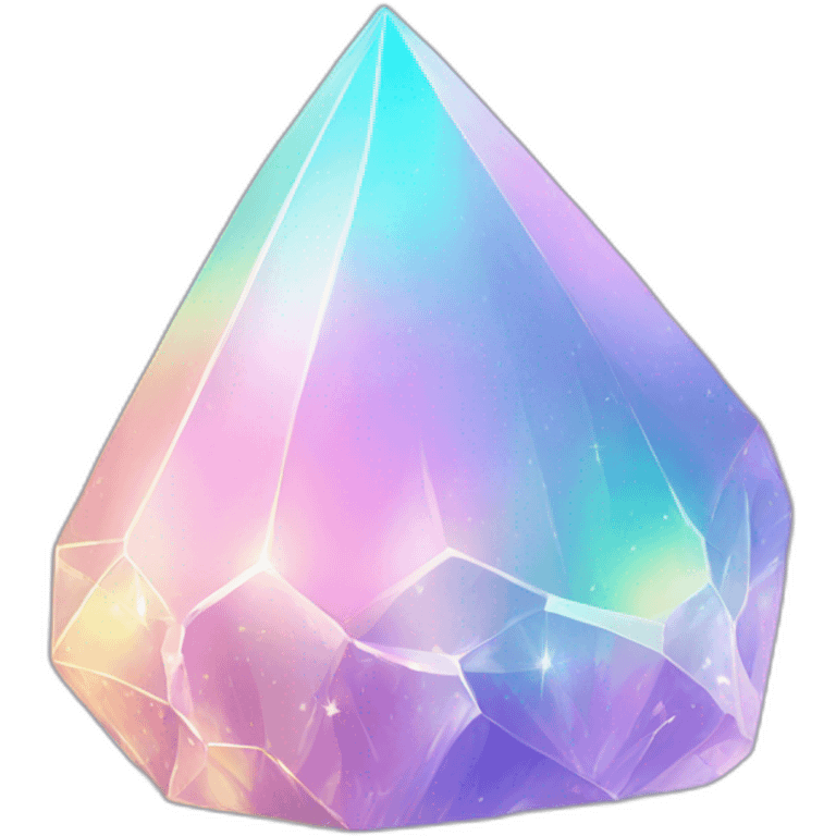 Pastel iridescent rainbow crystal emoji