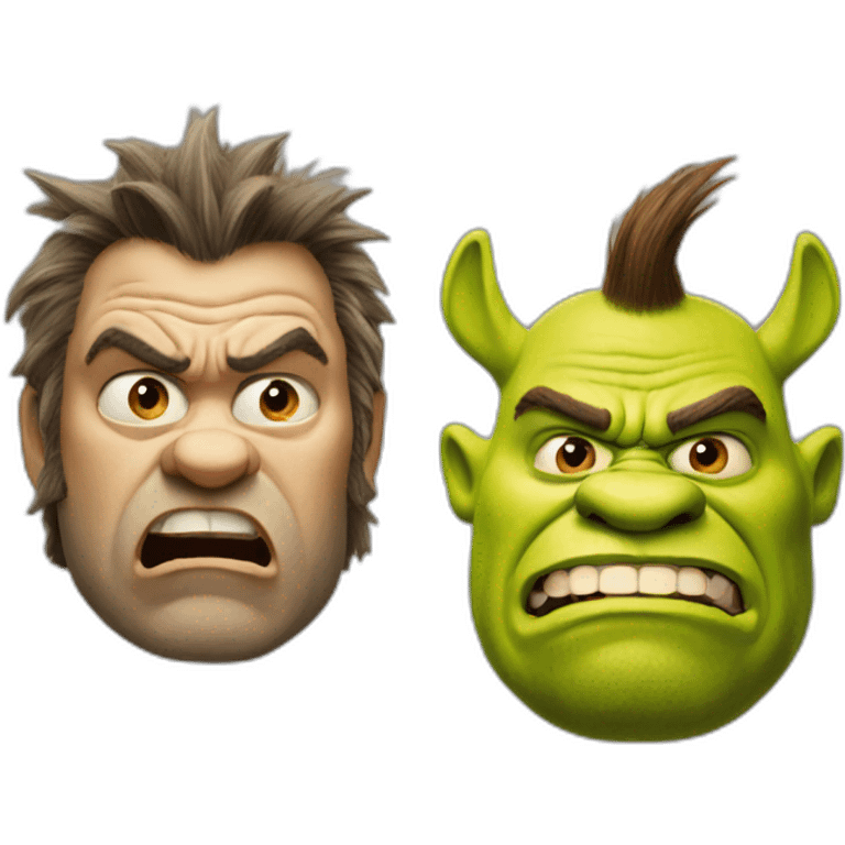 Angry Shrek and Donkey emoji