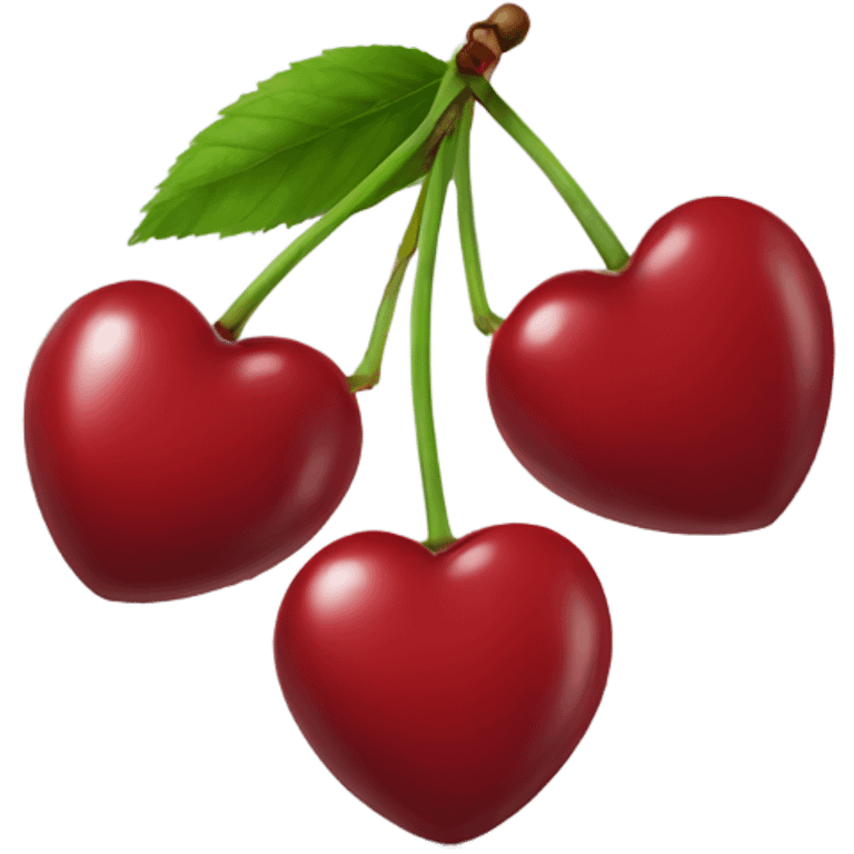 Cherries shaped like a heart emoji