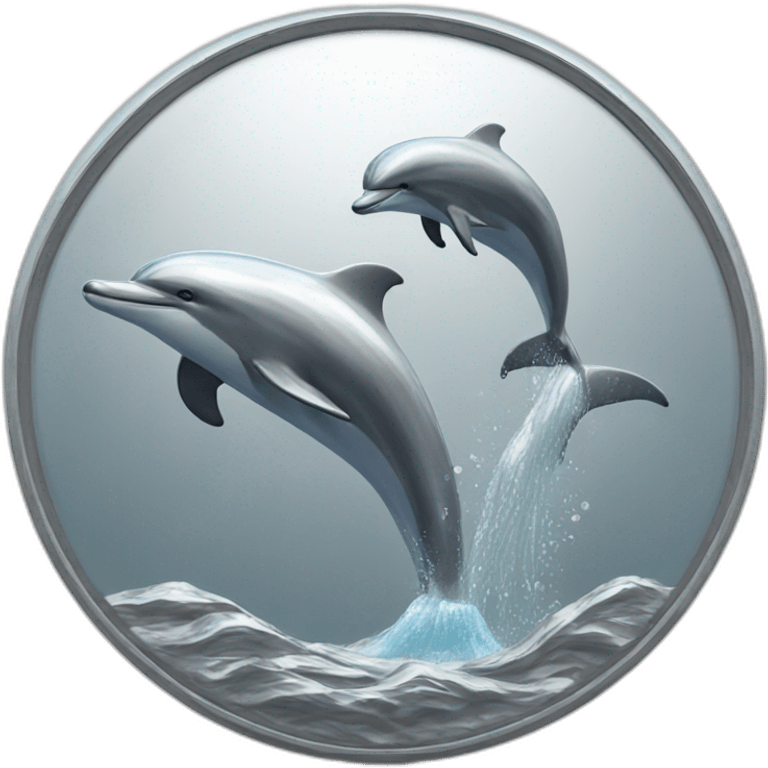 Silver medal with Dolphin emoji