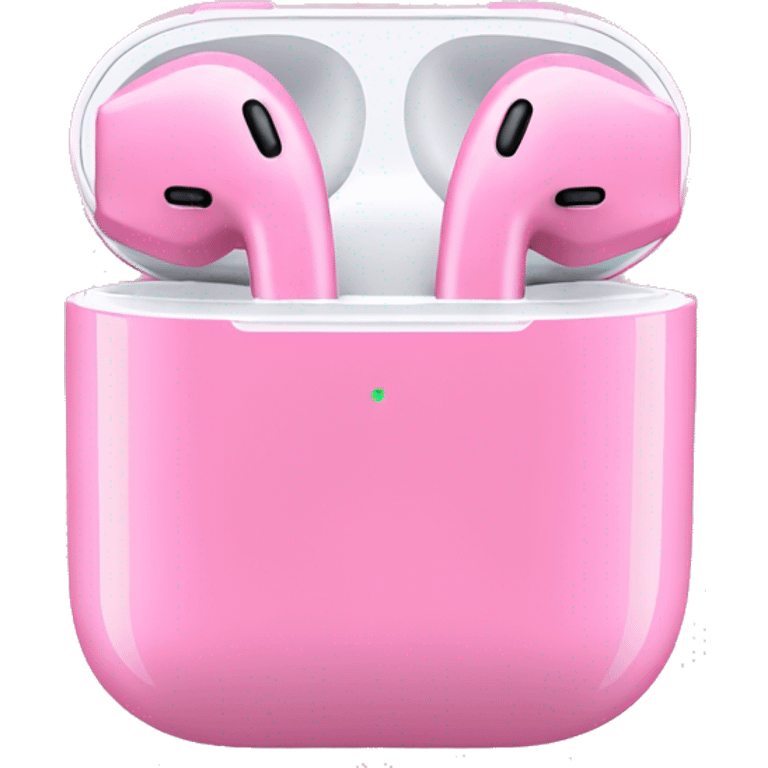 Big Pink airpods with bows emoji