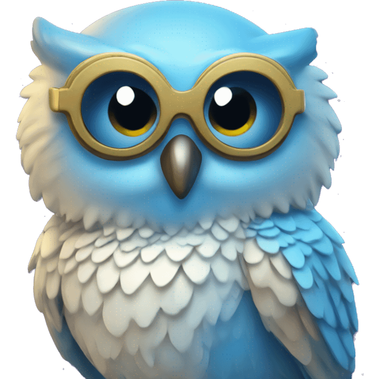 groovy blue owl with disco outfit emoji