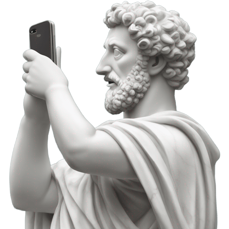 marble marcus aurelius statue talking on the phone emoji