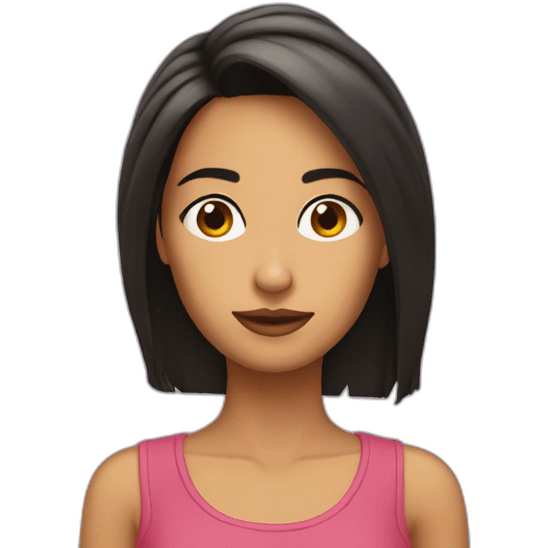 Chica morena pelo largo emoji