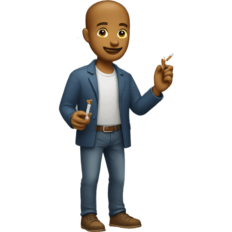 Man with carkey in his left hand and cigarette in right hand emoji