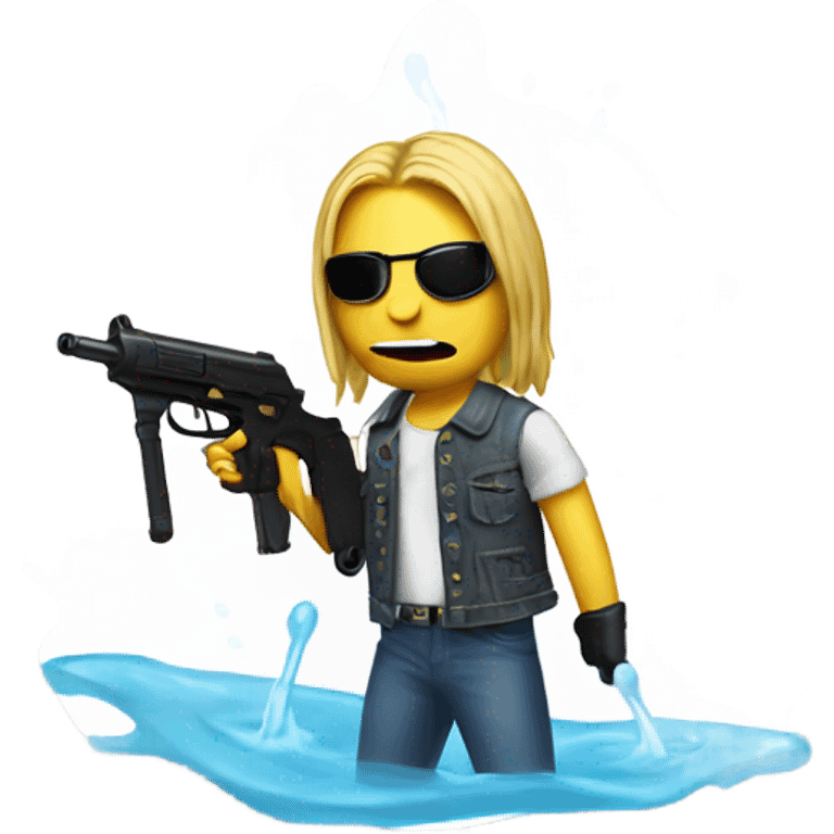 Kurt cobain with water gun facing up  emoji