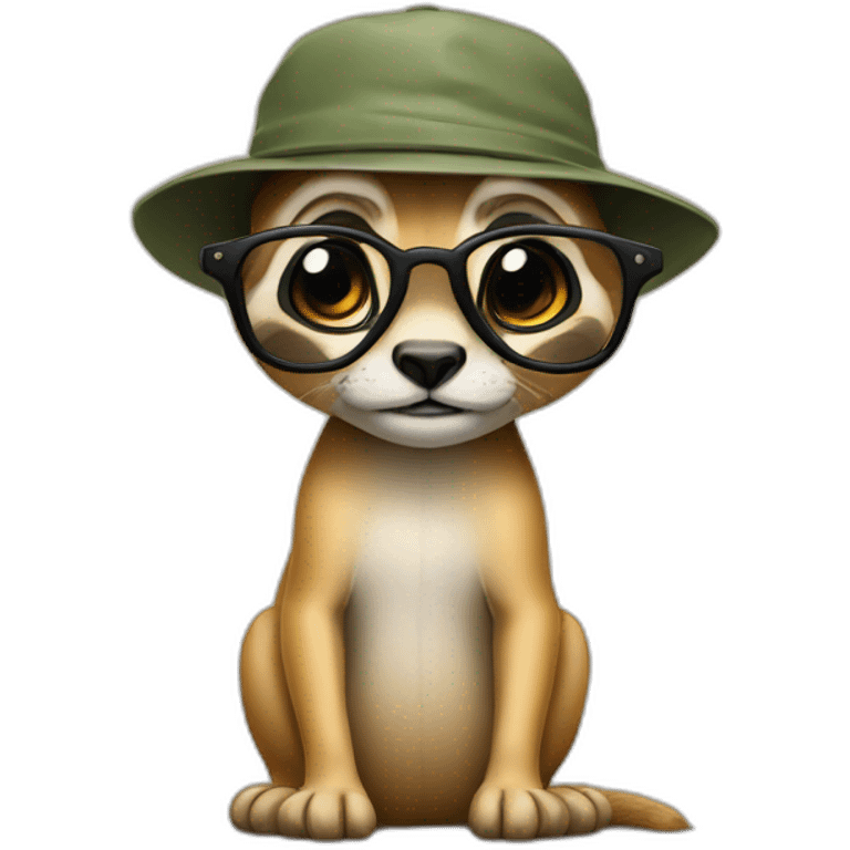 Suricate avec casquette et lunette emoji