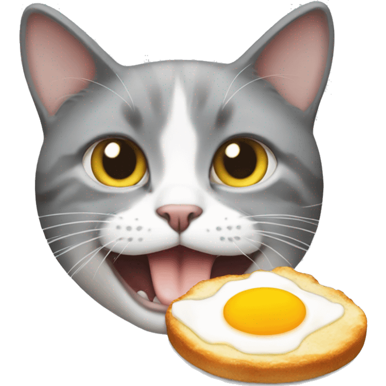 a cat that eats fried eggs emoji