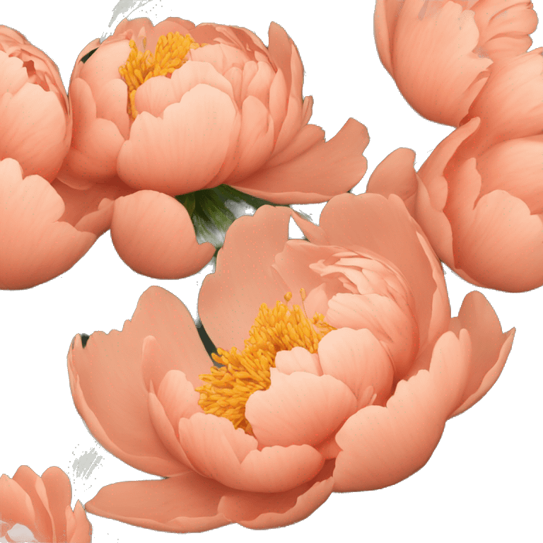 Salmon color Peony flower emoji