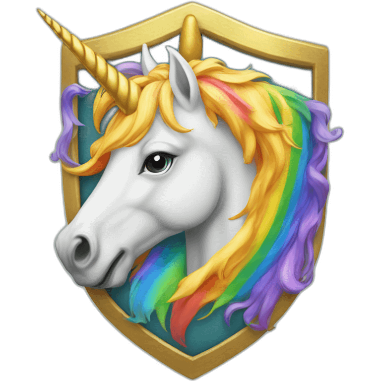 Coat-of-arms-held-by-rainbow-unicorns emoji