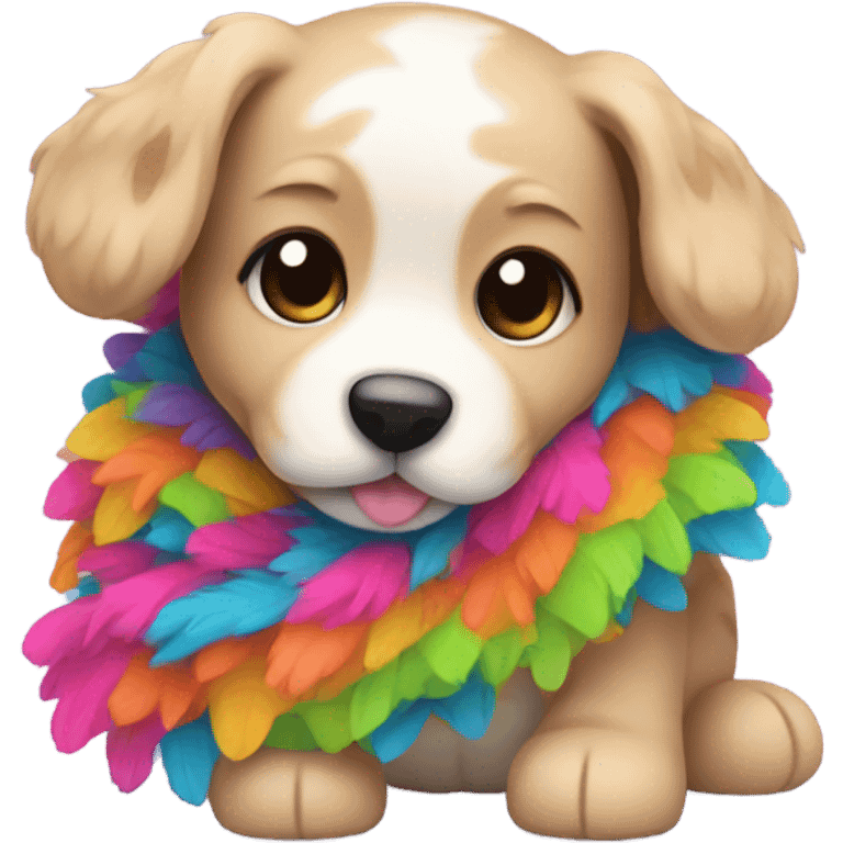 Puppy with boa emoji