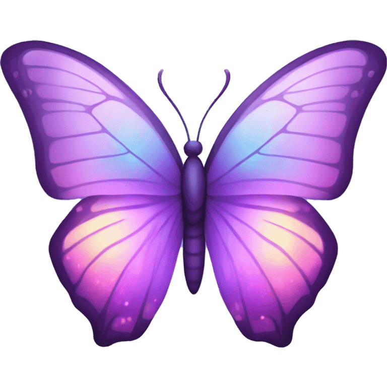 Glowing Pastel purple-gradient nebula butterfly emoji