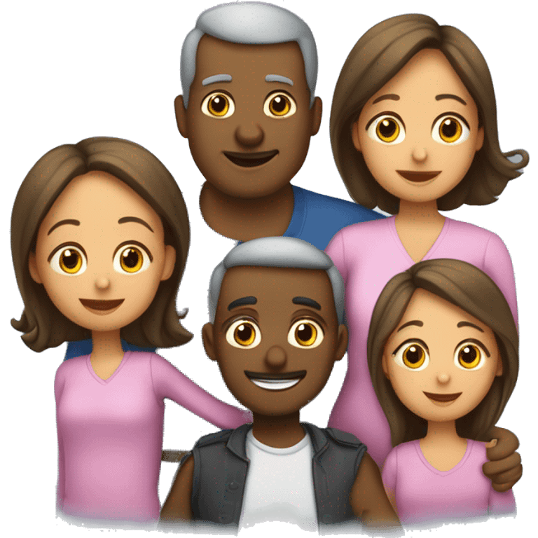 Famille de 5. Maman papa et 3 filles emoji