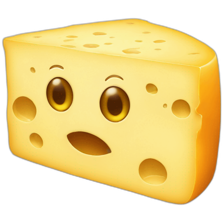 cheese with 2 eyes smiling emoji