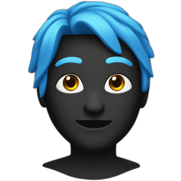 man,black mask,bluehair emoji