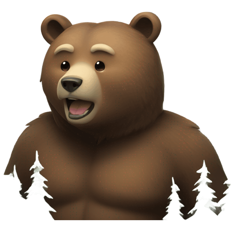 bear in front of mountain emoji