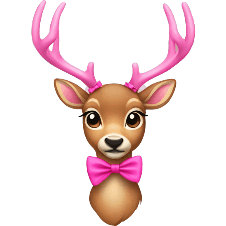 Deer with pink bow emoji