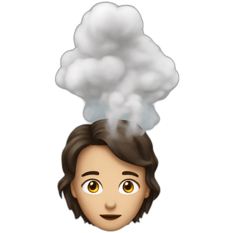 Une brune qui fume  emoji