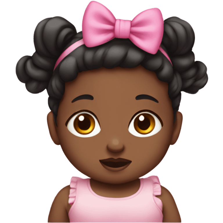  baby with dark hair and  pink bow headband emoji