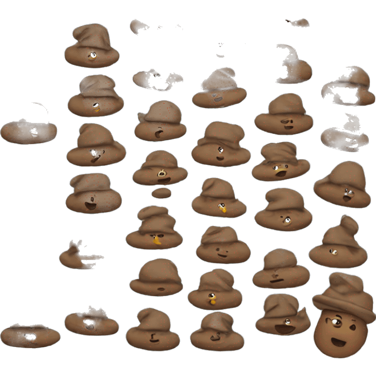 Poop emoji wearing a blue hat emoji