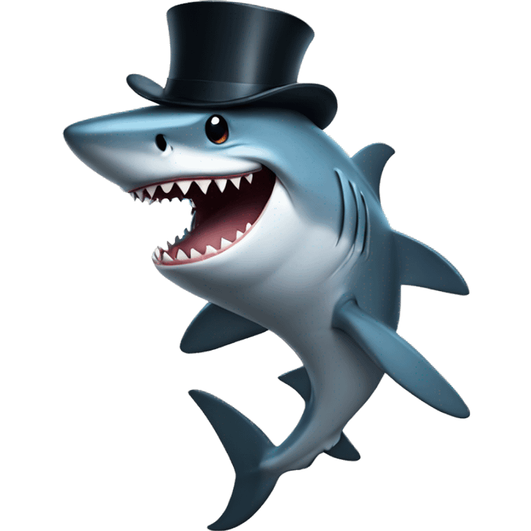 Shark with tophat emoji