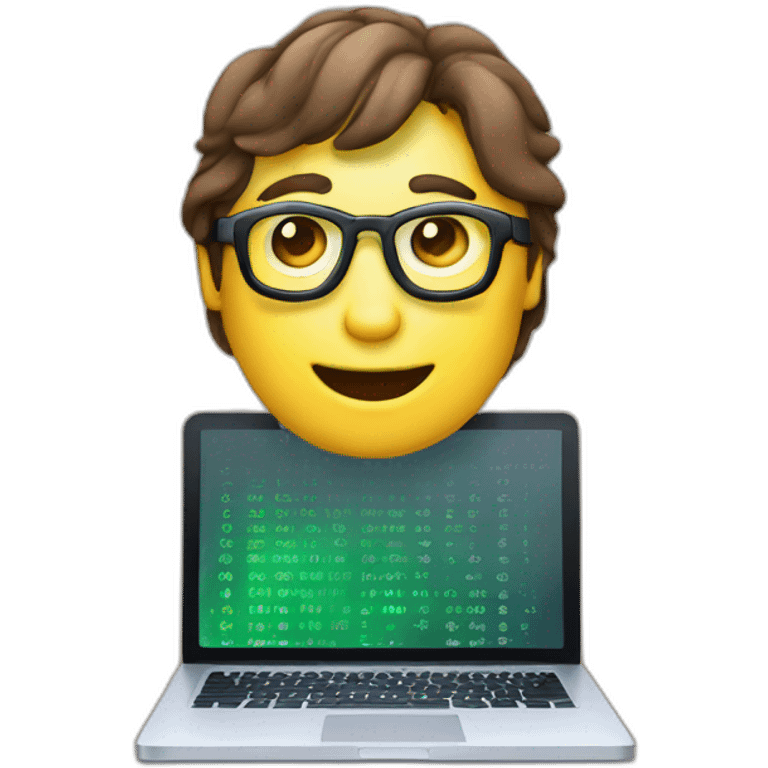 Coding laptop with IDE emoji