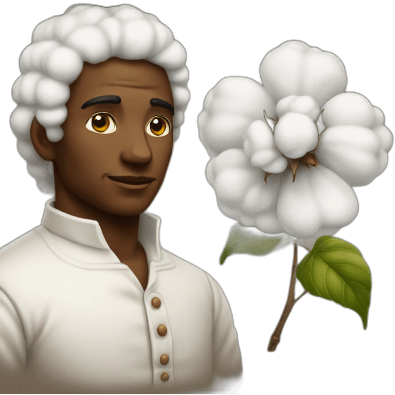 cotton worker in 1800 and his white master emoji