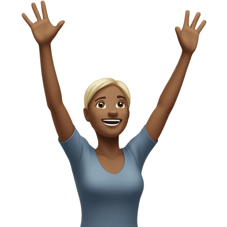 woman putting up hands emoji