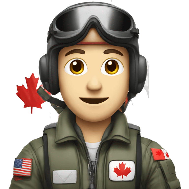 Fighter pilot with Canadian flag emoji