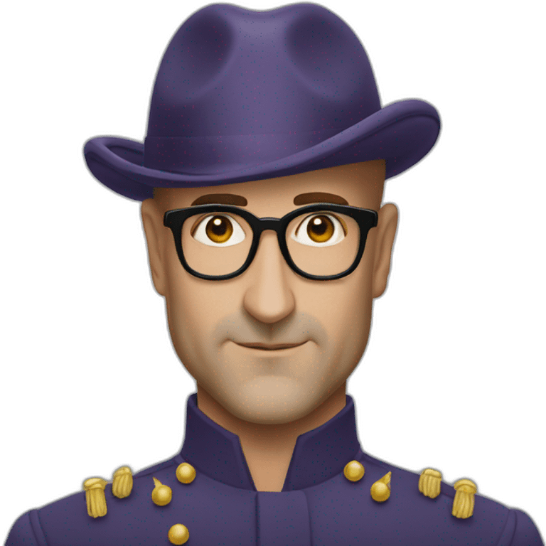 stanley tucci wearing a mitre hat emoji