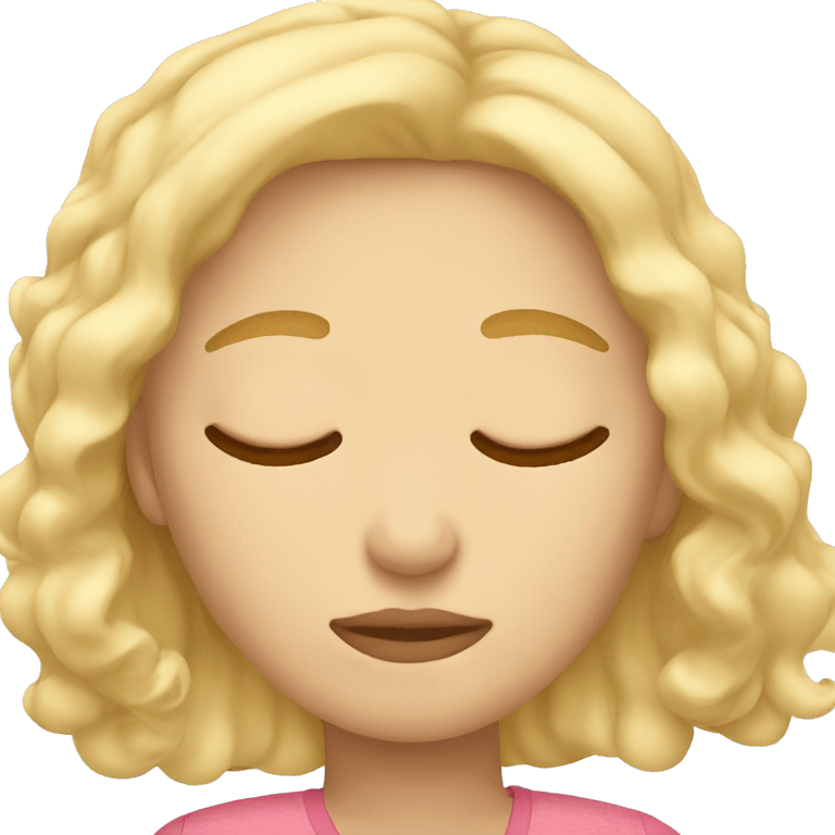 blonde girl sleeping emoji