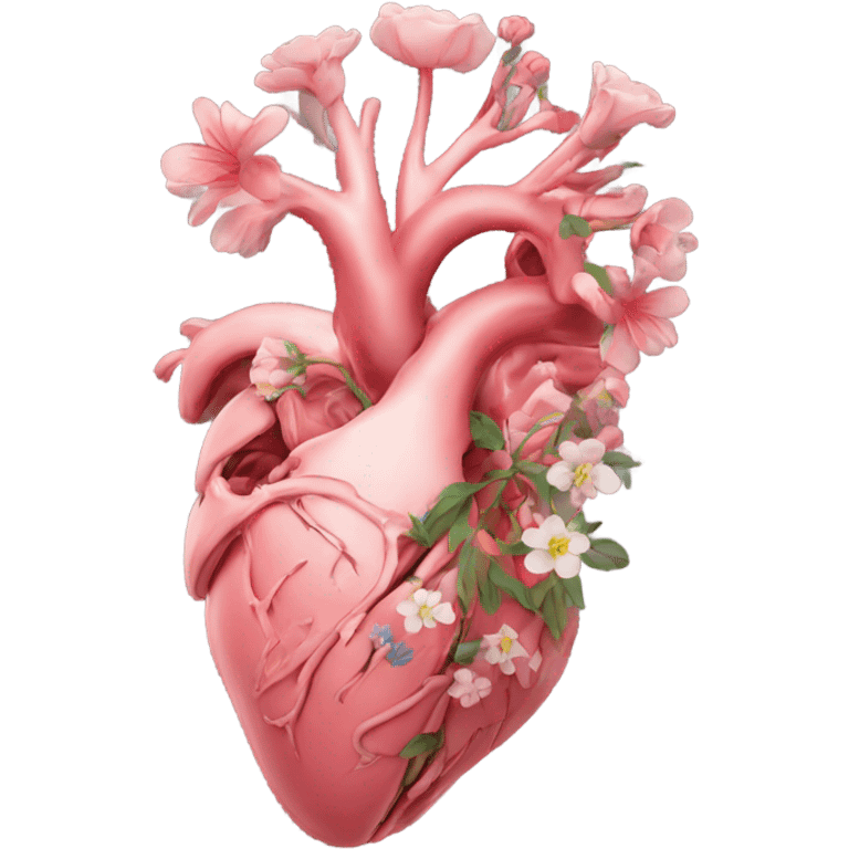 Anatomical hart with flowers emoji