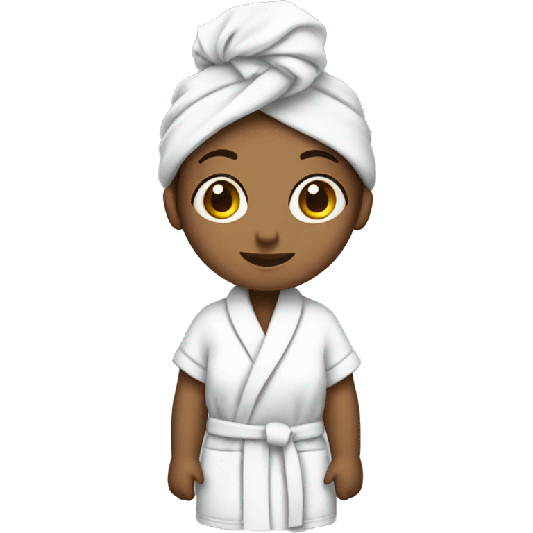 A girl in a bathrobe and with a towel on her head emoji