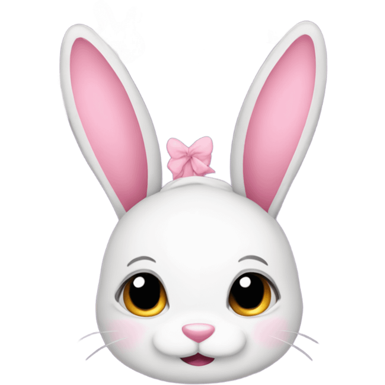 Cute bunny with bows emoji