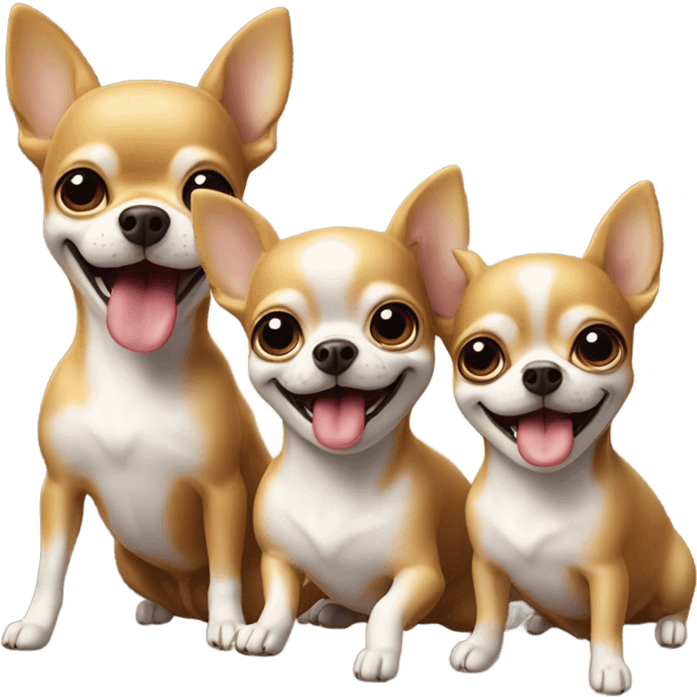 three chihuahuas playing emoji